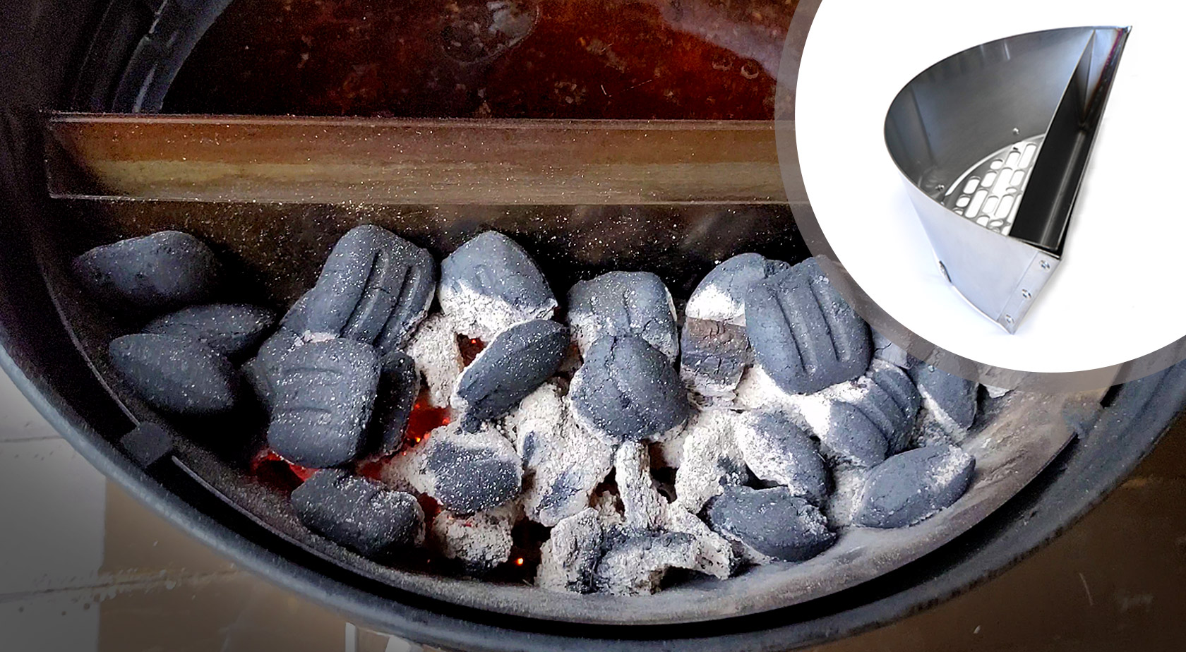 тлеющие брикеты в корзине снс