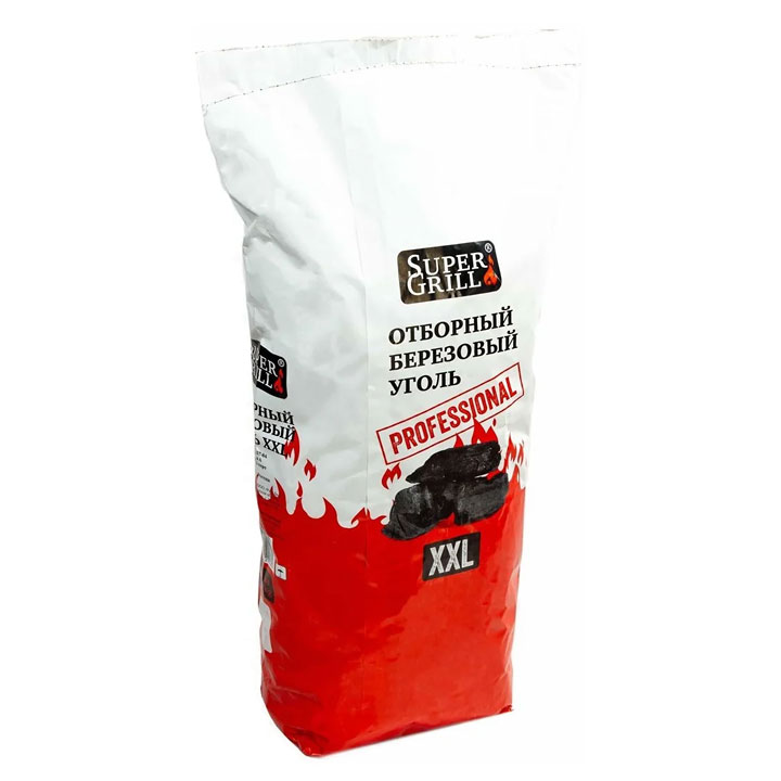 Уголь древесный SuperGrill отборный березовый XXL, 8 кг Уголь древесный SuperGrill отборный березовый XXL, 8 кг