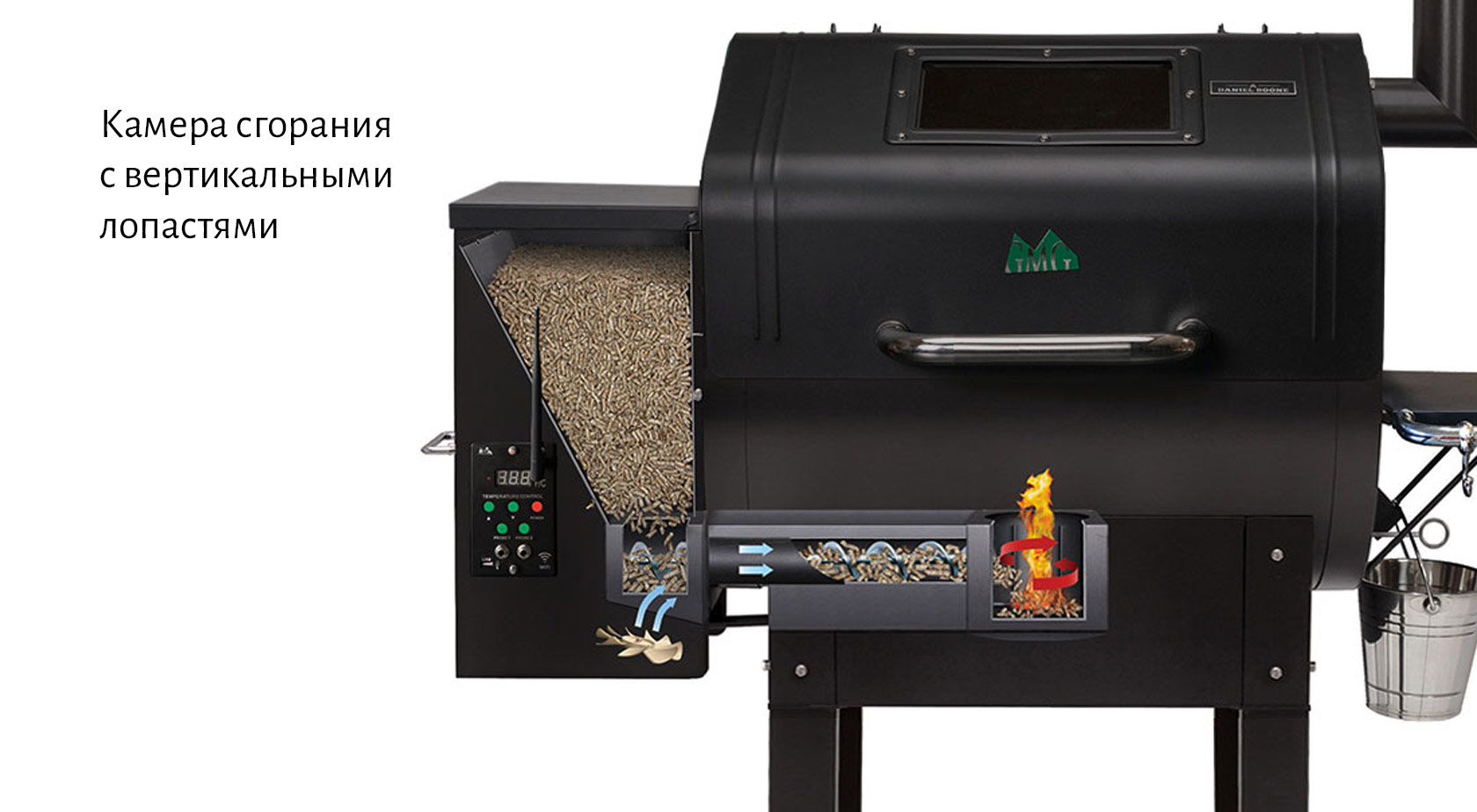 Как работает пеллетный гриль GMG работа камеры сгорания в треке