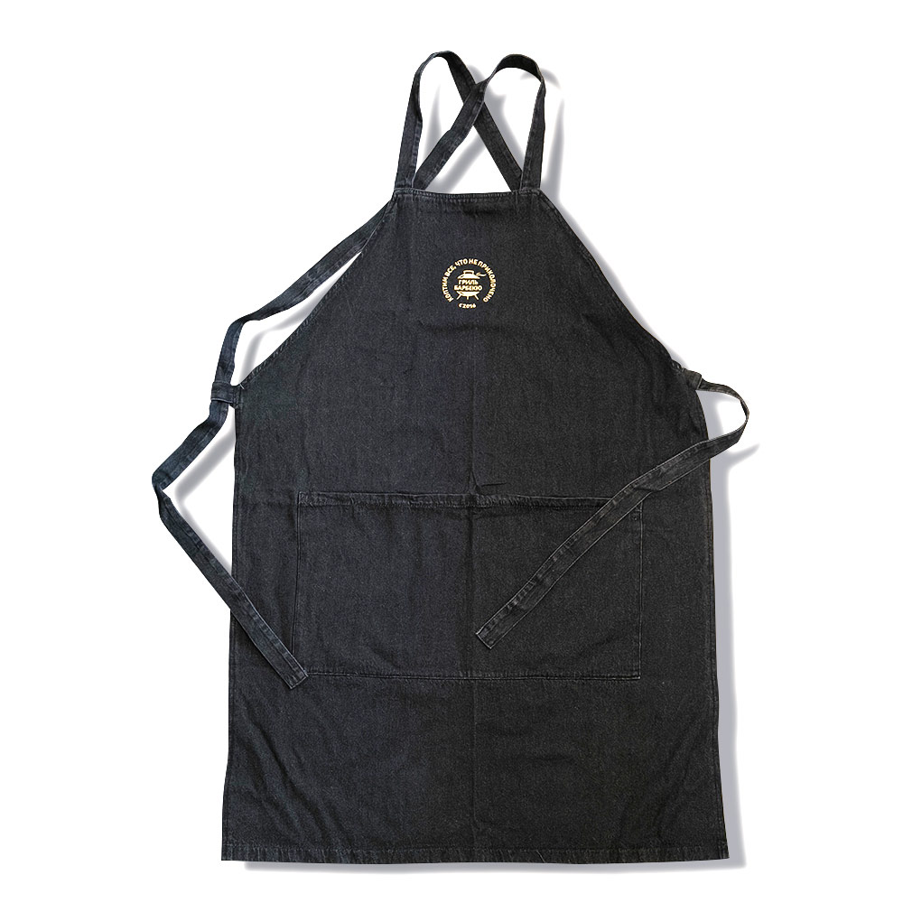 Фартук «Гриль-Барбекю Клуб» (только лого), черный Фартук «Гриль-Барбекю Клуб» (только лого), черный - Image 1