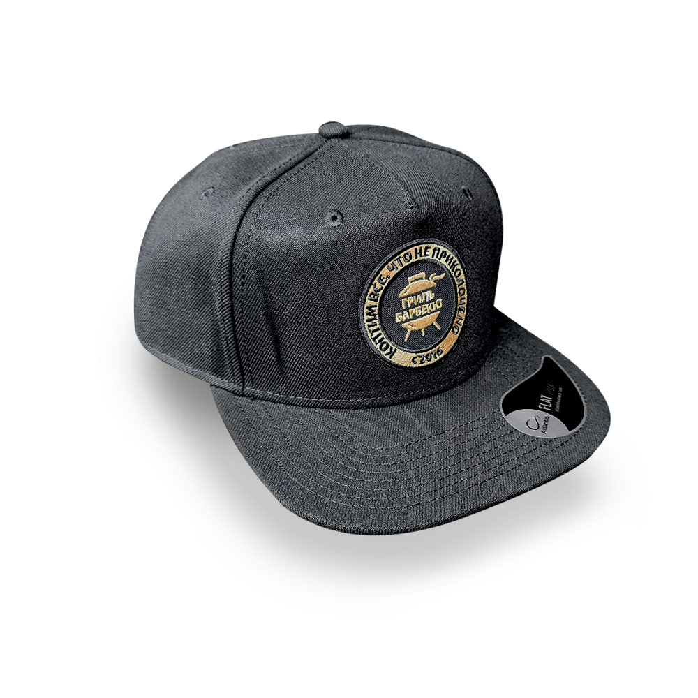 Кепка «Гриль-Барбекю Клуб», чёрная/золотая Кепка «Гриль-Барбекю Клуб», чёрная/золотая - Image 1